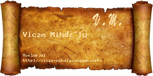 Vicze Mihály névjegykártya